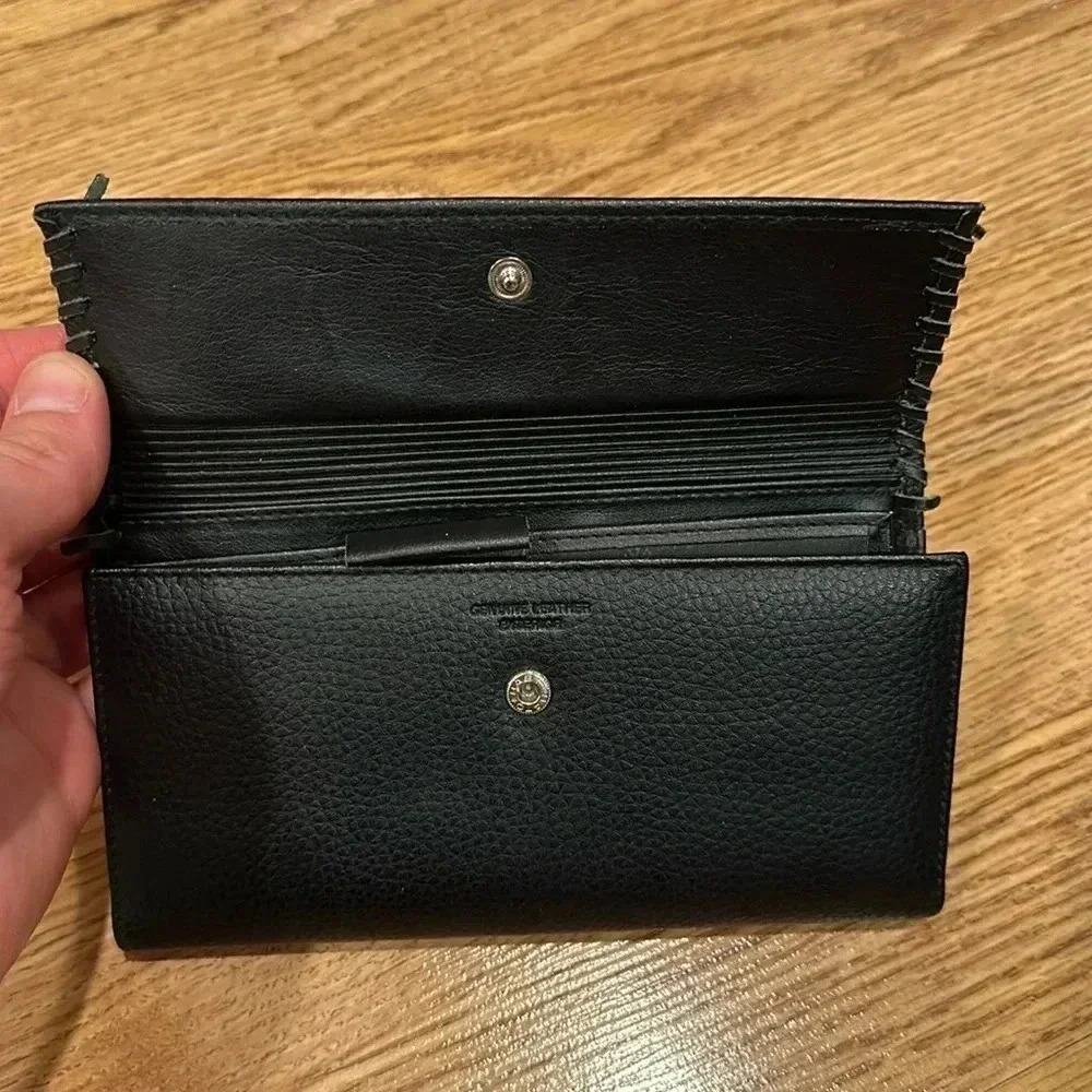 Sale Brixton Black Leather Wallet Billfold Checkbook Holder